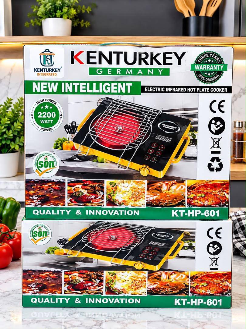 Kenturkey Germany 2200W infrared electric cooker KT-HP-601 with digital controls and grill rack